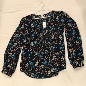 GAP Maternity Pintuck Floral Blouse